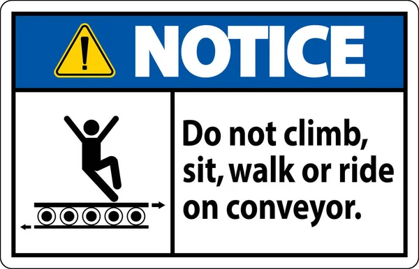 Уведомление Знак Подниматься Сидеть Пешком Ездить Конвейере — стоковый вектор