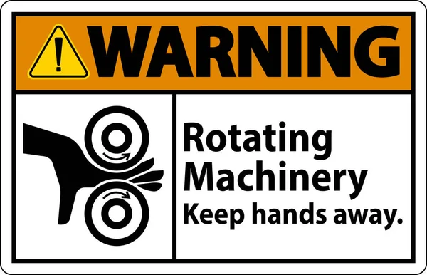 Znak Ostrzegawczy Obracające Się Maszyny Trzymać Ręce Dala — Wektor stockowy