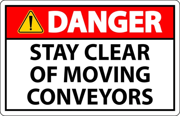 stock vector Danger Sign Moving Conveyors Stay Clear