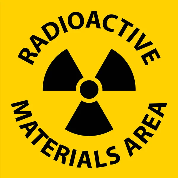 Зона Радиоактивных Материалов Знак Осторожности — стоковый вектор