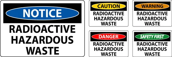 Značka Nebezpečí Radioaktivní Nebezpečný Odpad — Stockový vektor