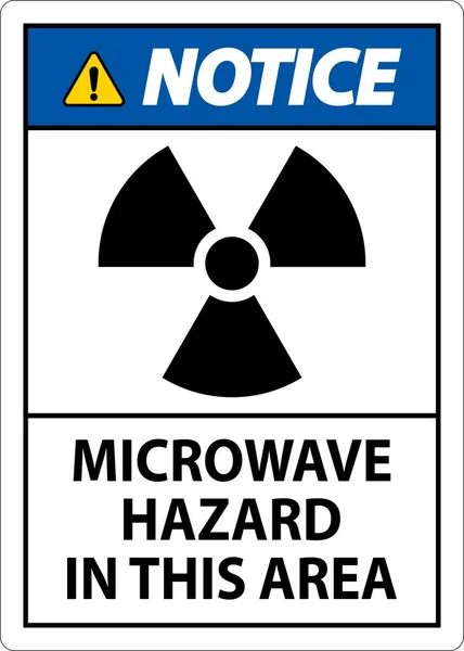 お知らせ Sign Microwave Hazard Area — ストックベクタ