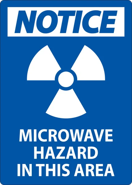 お知らせ Sign Microwave Hazard Area — ストックベクタ