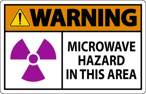 Uyarı Şareti Mikrodalga Tehlike Alanı — Stok Vektör