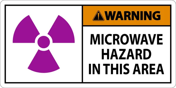 Warning Sign Microwave Hazard Area — Stock Vector