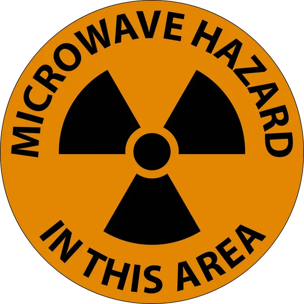 Uyarı Şareti Mikrodalga Tehlike Alanı — Stok Vektör