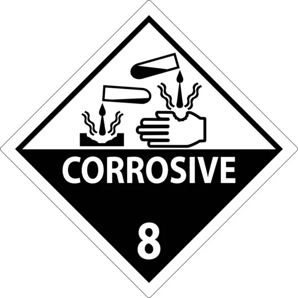 Stock vector Label Corrosive Sign On White Background