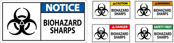 Biohazard Label Biohazard Sharps — Stockový vektor