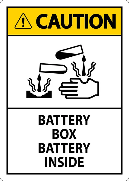 警告电池盒内标有符号的电池 — 图库矢量图片