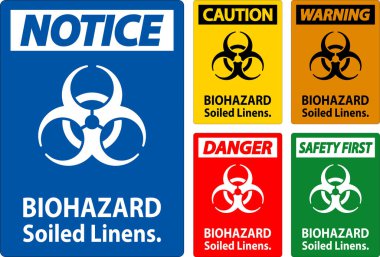 Biyolojik Tehlike Uyarı Etiketi Biyolojik Tehlike Kirli Çarşafları