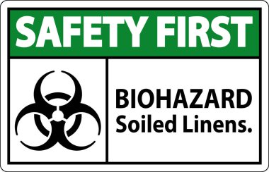 Biyolojik Tehlike Güvenliği Birinci Etiket Biyolojik Tehlike Kirli Çarşafları
