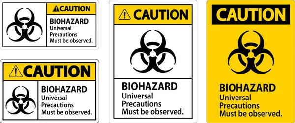Biohazard Caution Label Biohazard Universal Preventions Must Observed — Stockový vektor