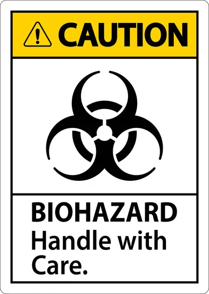 Biológiai Veszélyesség Figyelmeztető Címke Biohazard Handle Care — Stock Vector