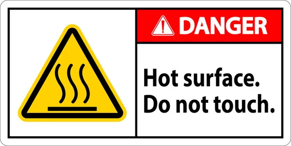 stock vector Danger Safety Label Hot Surface, Do Not Touch