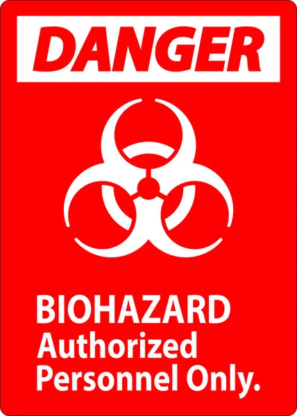 Tehlike Etiketi Biyolojik Tehlike Sadece Yetkili Personel — Stok Vektör