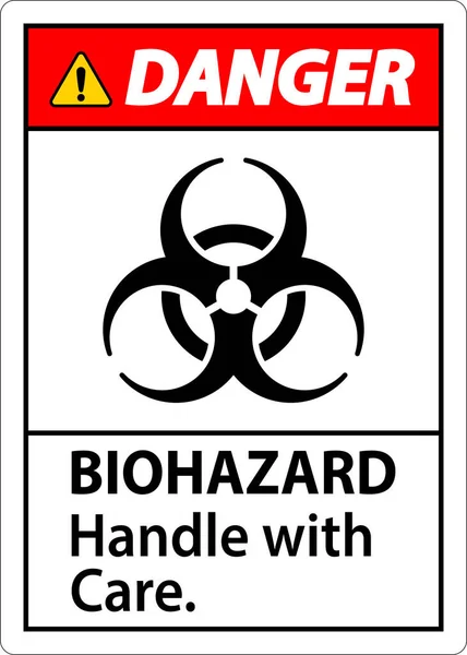 Biohazard Danger Label Biohazard Zacházet Opatrností — Stockový vektor