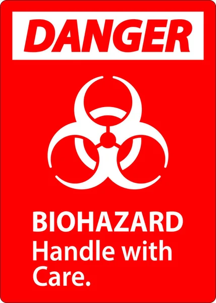 Biohazard Danger Label Biohazard Handle Care — Stock Vector