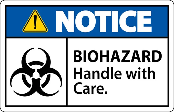 Biológiai Veszélyességre Vonatkozó Figyelmeztetés Biohazard Handle Care Címke — Stock Vector