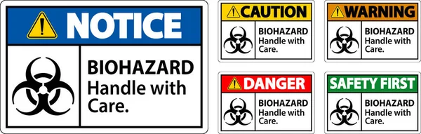 Biohazard Varovný Štítek Biohazard Zacházejte Ním Opatrně — Stockový vektor