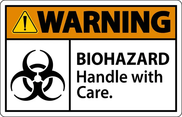 Biológiai Veszélyességre Figyelmeztető Címke Biohazard Handle Care — Stock Vector