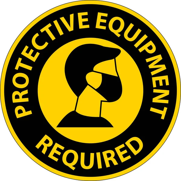 Floor Sign Protective Equipment Required — Stock Vector