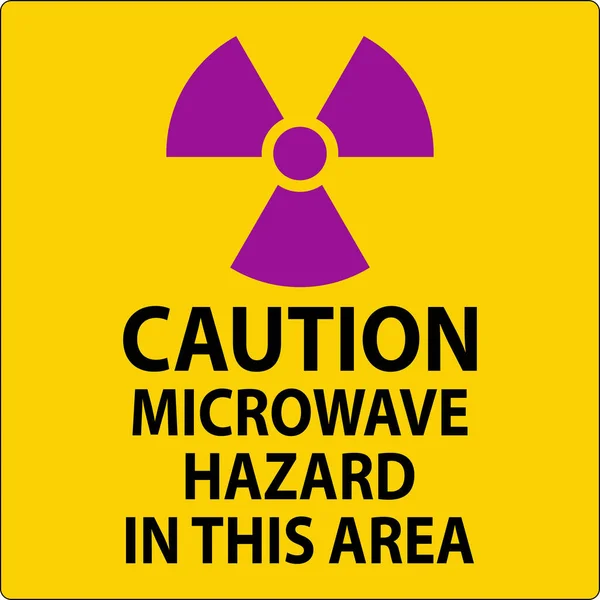 Dikkat Şareti Mikrodalga Tehlike Alanı — Stok Vektör