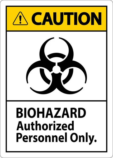Figyelmeztető Címke Kizárólag Biológiailag Veszélyes Anyagok Tekintetében Engedélyezett Személyzet — Stock Vector