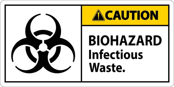 Etiqueta Precaución Biohazard Residuos Infecciosos Biohazard — Vector de stock