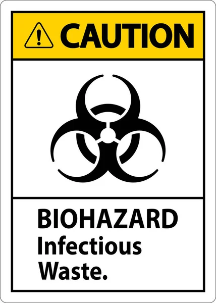 Etiqueta Precaución Biohazard Residuos Infecciosos Biohazard — Vector de stock