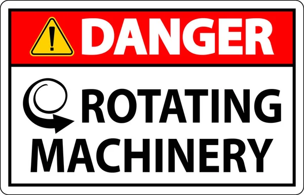 stock vector Danger Sign Rotating Machinery On White Background