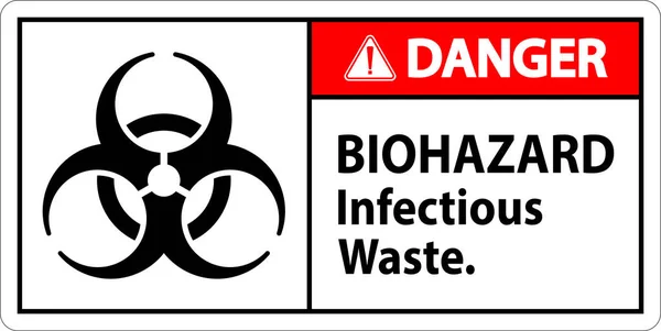Biohazard Danger Label Biohazard Infectious Waste — Stock Vector