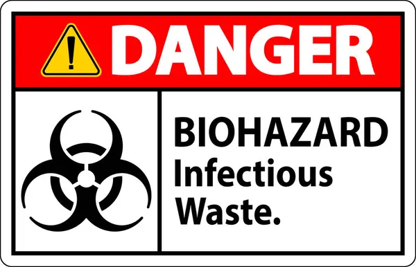 Biyolojik Tehlike Etiketi Biyolojik Tehlike Bulaşıcı Atık — Stok Vektör