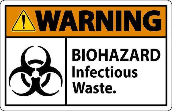Biológiai Veszélyre Figyelmeztető Címke Biológiai Veszélyre Veszélyes Fertőző Hulladék — Stock Vector