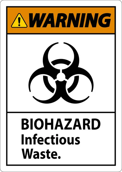 Biohazard Warning Label Biohazard Infectious Waste — Stock Vector
