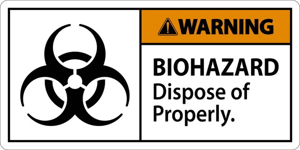 Biyolojik Tehlike Uyarı Etiketi Biyolojik Tehlike Mha — Stok Vektör