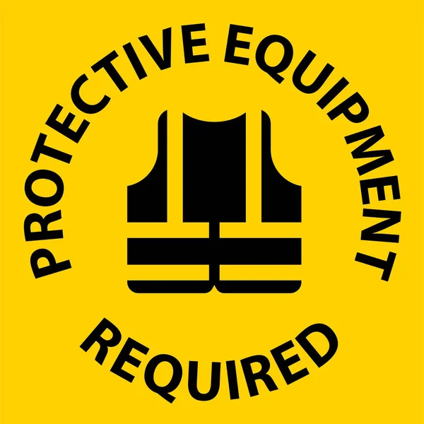 Floor Sign Protective Equipment Required —  Vetores de Stock