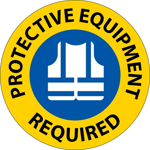 Floor Sign Protective Equipment Required — Archivo Imágenes Vectoriales