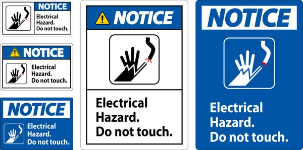 Elektriksel Tehlike Şareti Dokunma — Stok Vektör