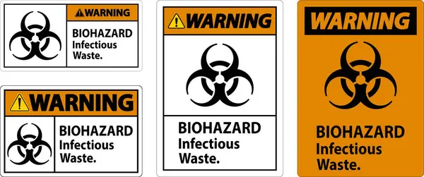 Biohazard Warning Label Biohazard Infectious Waste — Stockový vektor