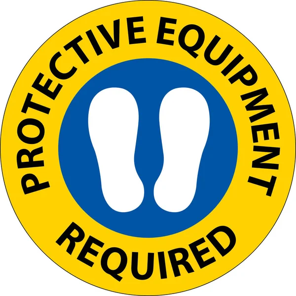 Floor Sign Protective Equipment Required —  Vetores de Stock