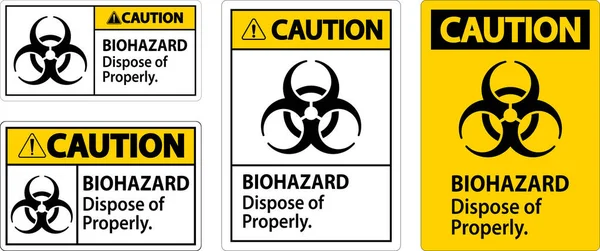 Biyolojik Tehlike Uyarı Etiketi Biyolojik Tehlike Mha Düzgünce — Stok Vektör
