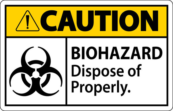 Biohazard Caution Label Biohazard Dispose Of Properly