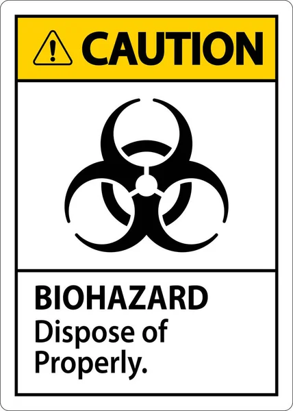 Ostrzeżenie Zagrożeniu Biologicznym Etykieta Biohazard Pozbywanie Się — Wektor stockowy