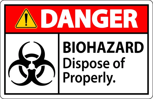 Biológiai Veszélyesség Címke Biológiai Veszélyesség Megfelelően Semmisítse Meg — Stock Vector