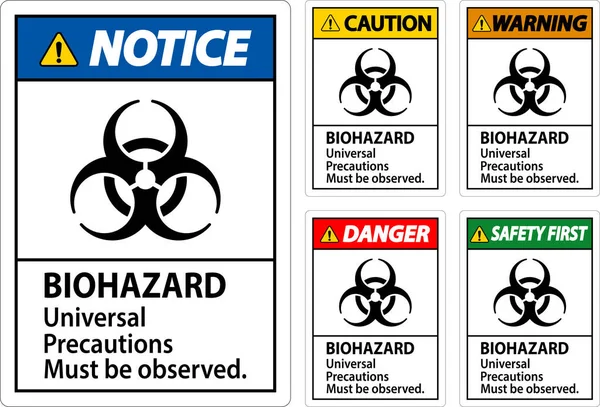 Biohazard Warning Label Biohazard Universal Prepreventions Must Observed — Stockový vektor