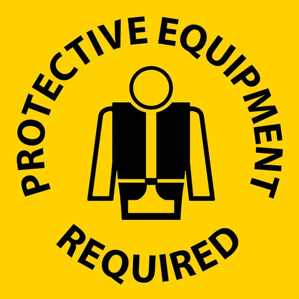 Floor Sign Protective Equipment Required — стоковый вектор