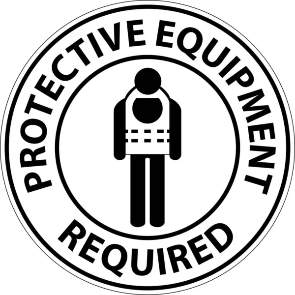 Floor Sign Protective Equipment Required — Stockvector