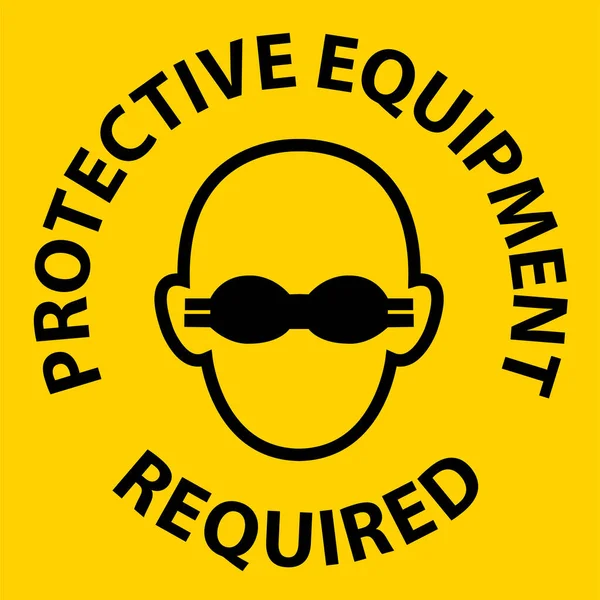 Floor Sign Protective Equipment Required — Stock Vector