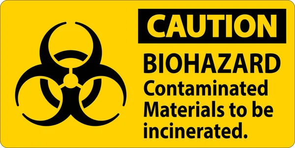 Etiqueta Precaución Por Riesgo Biológico Materiales Contaminados Por Riesgo Biológico — Vector de stock