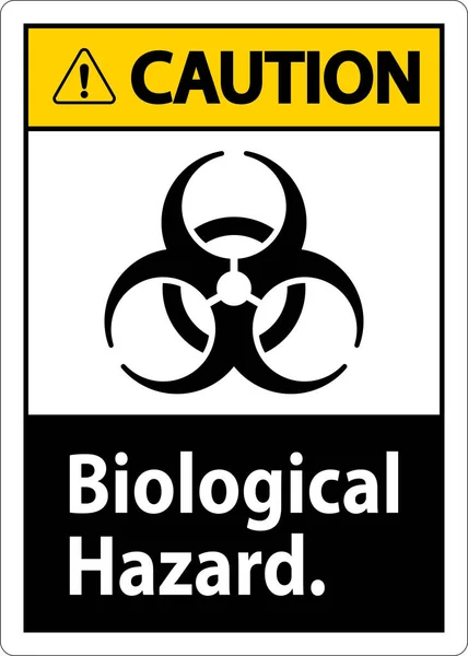 Figyelmeztető Címke Biológiai Veszély Fehér Alapon — Stock Vector